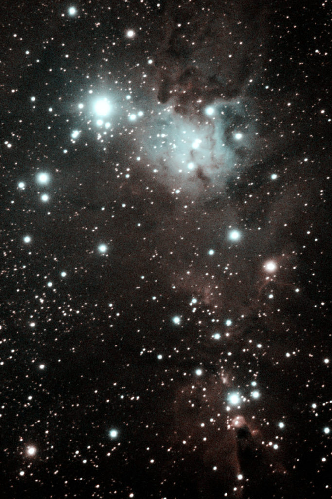 Christmas Tree Cluster & Cone Nebula photographed in March 2020
